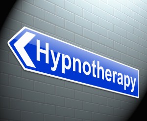 Illustration depicting a sign with a hypnotherapy concept.